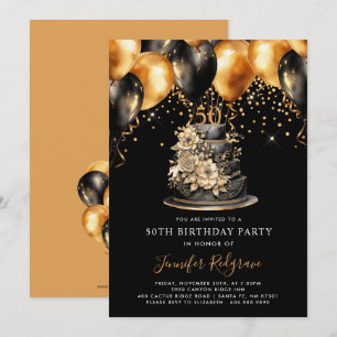 Klassisch modern elegant 50. Geburtstag Einladung