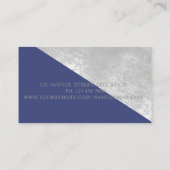 Klassisch modern geometrisch, Abstrakt grau, blau Visitenkarte (Rückseite)