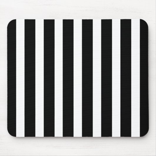 Klassisch modern gestreift Schwarz und Weiß Mousepad (Vorne)