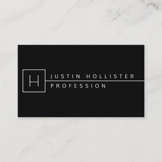 Klassisch modern Minimalistisch | Schwarz/Weiß Visitenkarte (Vorderseite)
