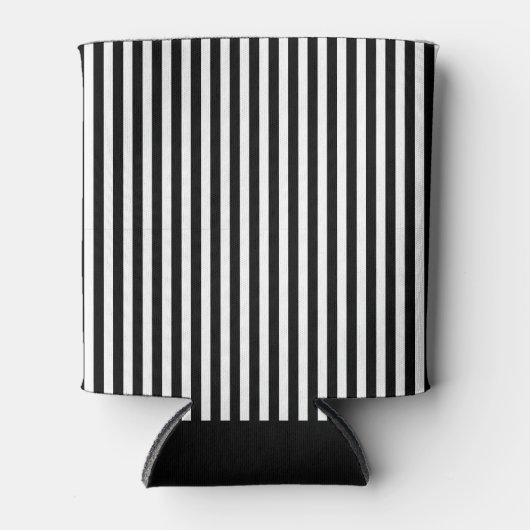 Klassisch modern schwarz und weiß gestreift dosenkühler (Vorderseite)