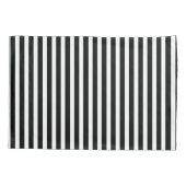Klassisch moderne gestreifte Schwarz-Weiß-Pillowca Kissenbezug (Rückseite-Links)