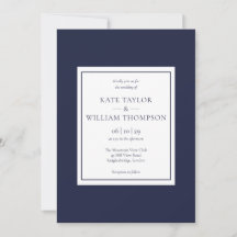 Klassisch moderne minimalistische Navy-Blau-Hochze