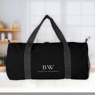 Klassisch Moderne Minimalistische Schwarz-Weiß-Mon Duffle Bag