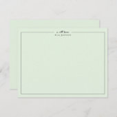 Klassisch Moderne Minze Grün weiblich Beruflich Dankeskarte (Vorne/Hinten)