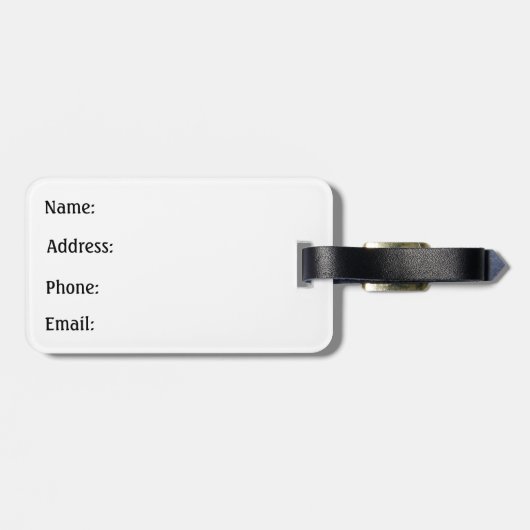 Klassisch Modernes einfaches Flugzeug Schwarz & Bl Gepäckanhänger (Rückseite horizontal)