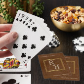 klassisch, monogramm braun spielkarten (In Situ)