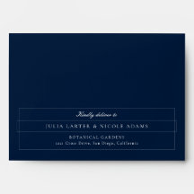 Klassisch Navy Blau Elfenbein Kalligrafie Hochzeit