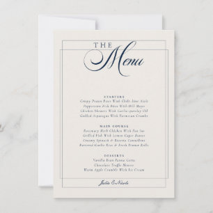 Klassisch Navy Blau Elfenbein Kalligrafie Hochzeit Einladung