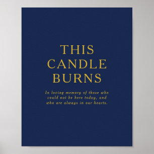Klassisch Navy Blau Gold Diese Kerze Brennt Hoch Poster