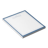 Klassisch Navy Blau Zwei-Rahmen-Monogramm-Linien Notizblock (angewinkelt)