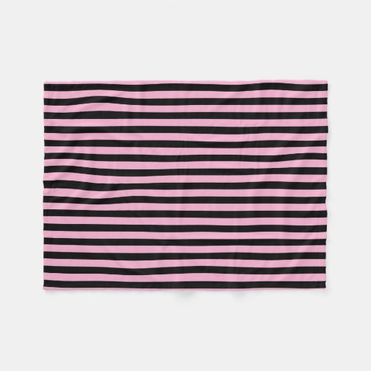 Klassisch Niedlich, modern, schwarz und rosa gestr Fleecedecke (Vorderseite (Horizontal))