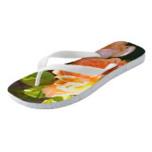 Klassisch orange pfirsichfarbene Rose Badesandalen (Schrägansicht)