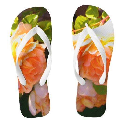 Klassisch orange pfirsichfarbene Rose Badesandalen (Fußbett)