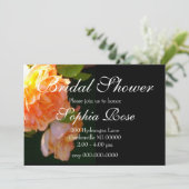 Klassisch orange pfirsichfarbene Rose Einladung (Stehend Vorderseite)