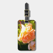 Klassisch orange pfirsichfarbene Rose Gepäckanhänger (Vorderseite vertikal)