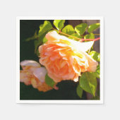 Klassisch orange pfirsichfarbene Rose Serviette (Vorderseite)