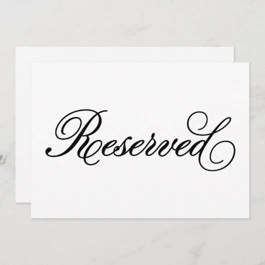 klassisch | Reserviertes Hochzeitszeichen (Vorne/Hinten)