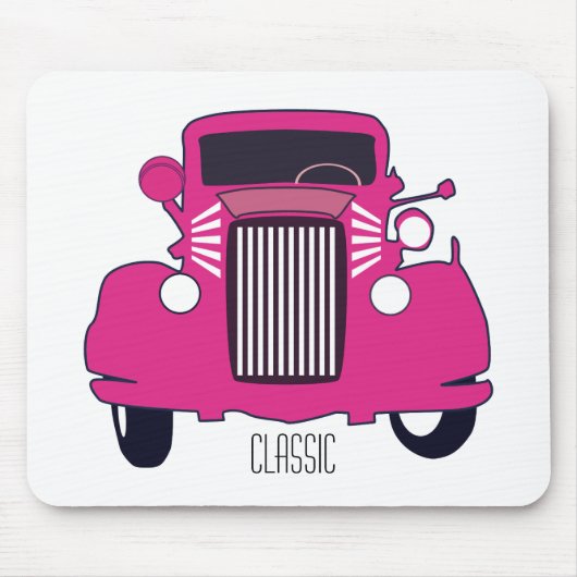 Klassisch rosa Auto Mousepad (Vorne)