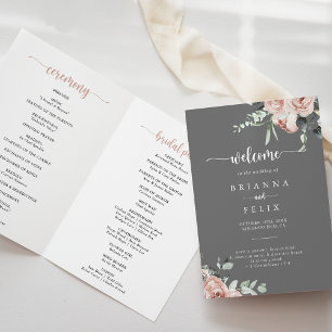 Klassisch Rosa Blütengrau gefaltet Programm