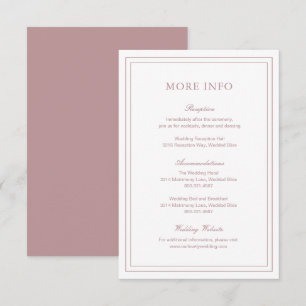 Klassisch rosa Elegante Hochzeit Begleitkarte