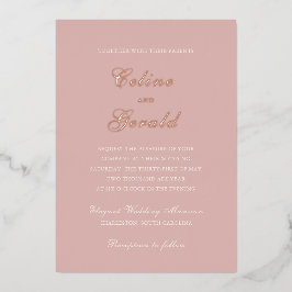 Klassisch rosa Elegante Hochzeit Folieneinladung