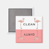 Klassisch rosa Flamingo saubere Geschirrspülmaschi Magnet (Vorderseite/Rückseite)