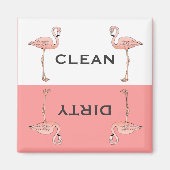 Klassisch rosa Flamingo saubere Geschirrspülmaschi Magnet (Vorne)