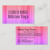Klassisch rosa gestreifter Bikram Yoga Lehrer Visitenkarte (Vorne/Hinten)