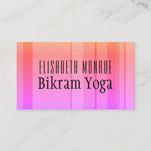 Klassisch rosa gestreifter Bikram Yoga Lehrer Visitenkarte (Vorderseite)