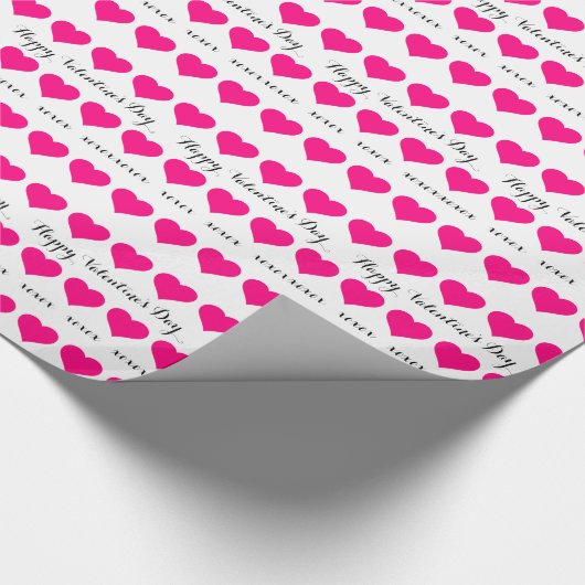 Klassisch rosa Herzen Geschenkpapier (Ecke)