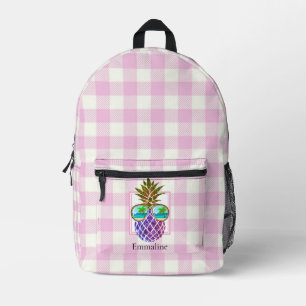 Klassisch rosa karierte Ananas-Sonnenbrille Bedruckter Rucksack