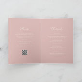 Klassisch rosa QR Code Elegante Hochzeit Einladung (Innenseite)