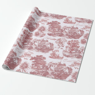 Klassisch rosa Vintages französisches Schloss Geschenkpapier