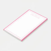 Klassisch Rosa Zwei-Rahmen-Monogramm-Linien Post-it Klebezettel (angewinkelt)