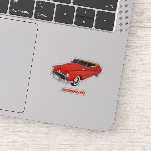 Klassisch rot 1948 Auto Aufkleber (Ausschnitt)