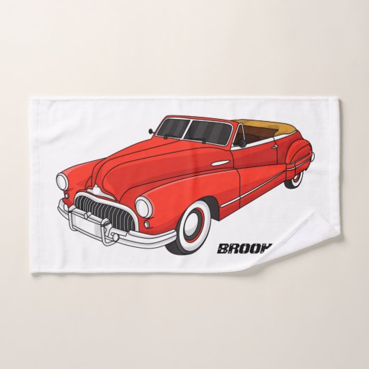 Klassisch rot 1948 Auto Badhandtuch Set (Handtuch)
