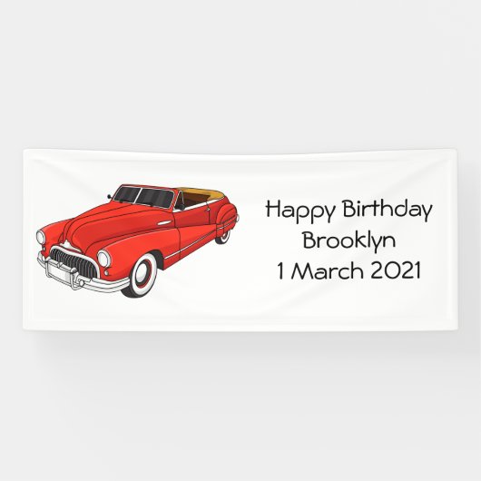Klassisch rot 1948 Auto Banner (Horizontal)