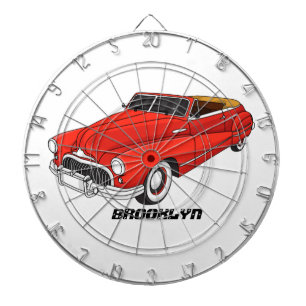 Klassisch rot 1948 Auto Dartscheibe