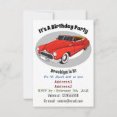 Klassisch rot 1948 Auto Einladung (Vorderseite)