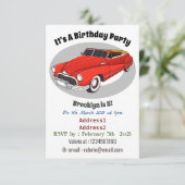 Klassisch rot 1948 Auto Einladung (Stehend Vorderseite)