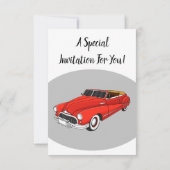 Klassisch rot 1948 Auto Einladung (Rückseite)