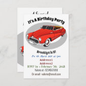 Klassisch rot 1948 Auto Einladung (Vorne/Hinten)