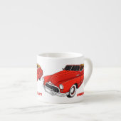 Klassisch rot 1948 Auto Espressotasse (Vorderseite Rechts)