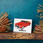 Klassisch rot 1948 Auto Fotoplatte (Seite)