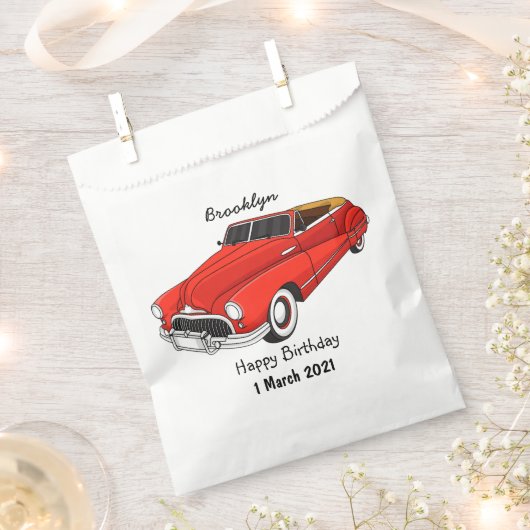 Klassisch rot 1948 Auto Geschenktütchen (Ausgeschnitten)