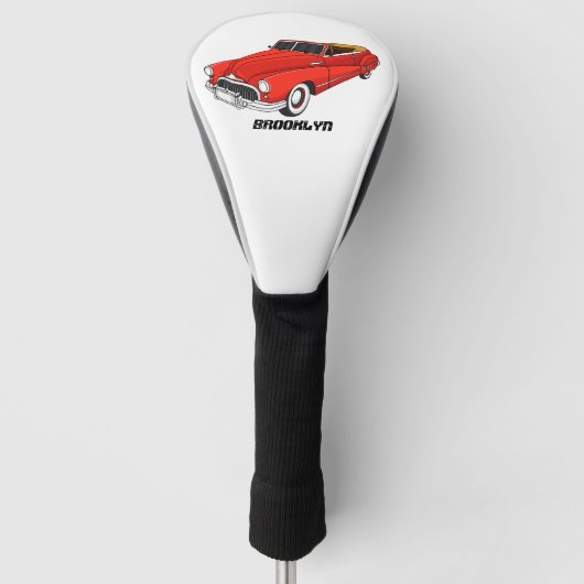 Klassisch rot 1948 Auto Golf Headcover (Vorderseite)