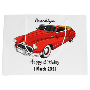 Klassisch rot 1948 Auto Große Geschenktüte