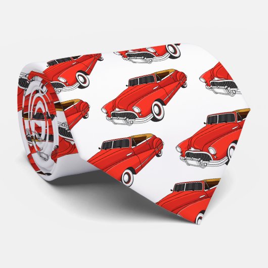 Klassisch rot 1948 Auto Krawatte (Gerollt)