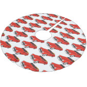 Klassisch rot 1948 Auto Polyester Weihnachtsbaumdecke (Schrägansicht)